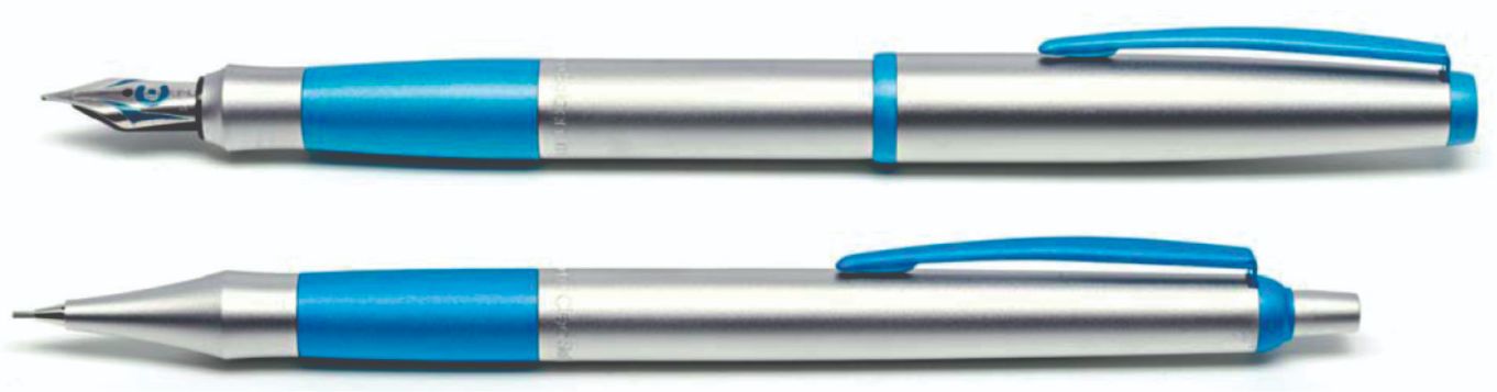 Cleo Pens COLOUR Fllfederhalter und Druckbleistift Aquablau Matt Fountain & Lead Clutch Pencil set